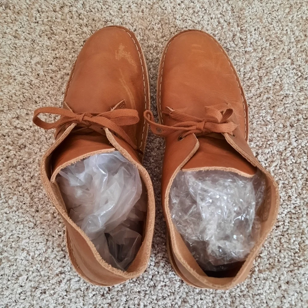 Clarks Originals Desert Chukka Boots Dark Tan Genuine Leather 26162422 Size 11